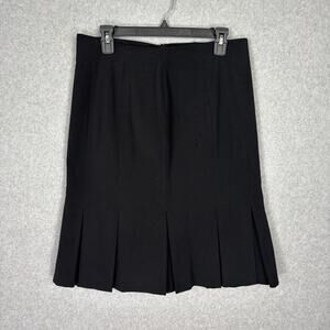 AGB Skirt Womens 6 Black Knee Pencil Pleated‎ Flare Classic Career Church READ